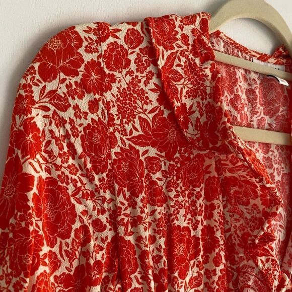 TOPSHOP Oriental Ruffle Wrap Dress - Picture 4 of 6